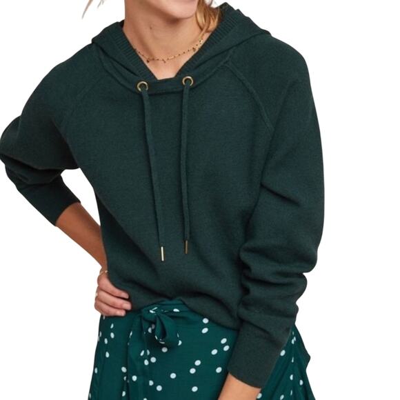 Anthropologie Moth Lania Hoodie in Green Women's Size Small Boho Comfy - Picture 1 of 8